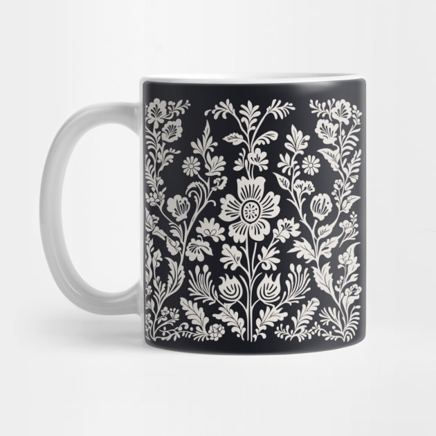 White floral scandinavian pattern by craftydesigns